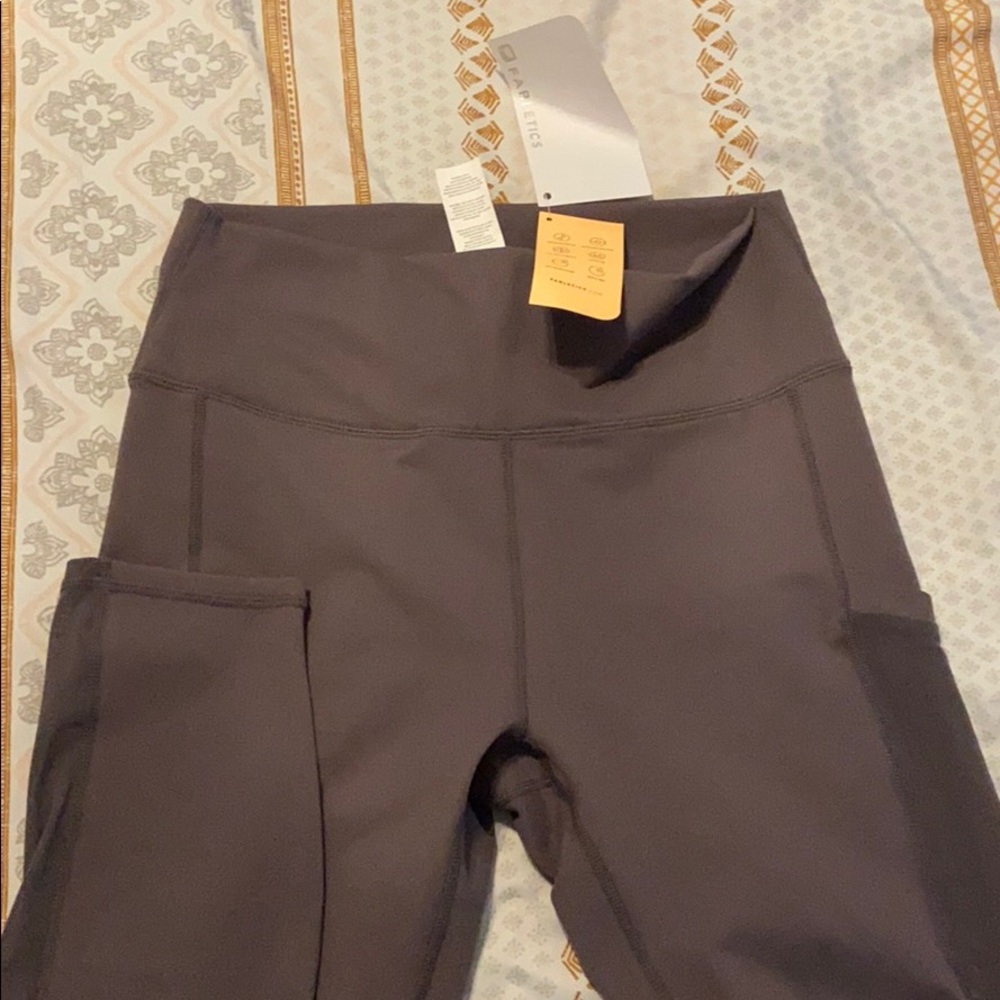 Fabletics high waisted mesh Capri with pockets